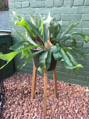 Metal and wood planter with legs