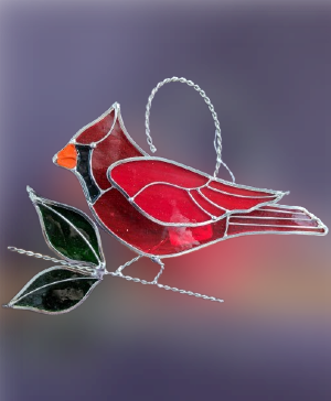 Stained Glass Cardinal Gift Item