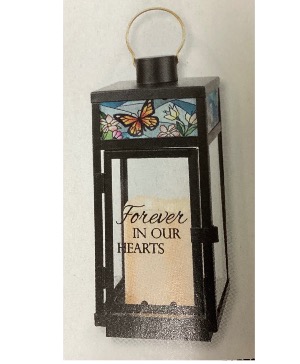 Stained glass Lantern with verse Lantern with battery operated candle