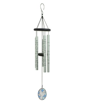 Stained Glass Windchime with Dove 