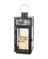 Stainglass Lantern with Butterfly Keepsake