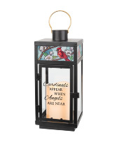 Stainglass Lantern with Cardinal keepsake