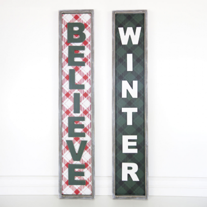 Believe/Winter Double Sided Sign 