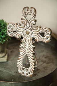 Stand on Solid Rock Cast Iron Cross with Easel