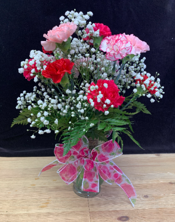 Standard Dozen Carnations Vase