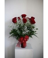 Standard Dozen Fiery Red Roses 