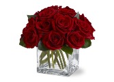 Standard Dozen Roses in cube Valentine's Day