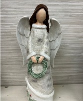 Standing Angel with Wreath Gift