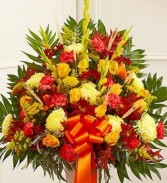 Standing Basket Fall Colors  Funeral 