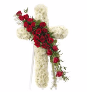 Standing Cross With Red Roses Standing Cross
