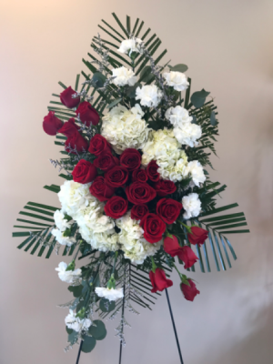 Standing easel red roses 