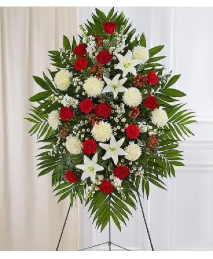 Standing Easel Spray Red & White