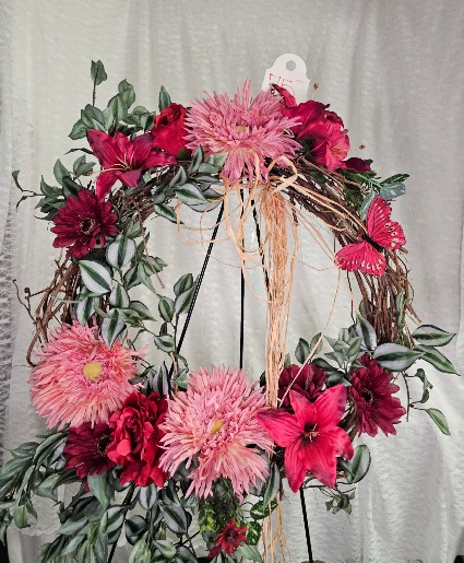 Standing Easel Wreath Silk Arrangement 