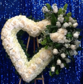 SERENITY WHITE OPEN HEART SPRAY WITH RT. CLUSTER CALL IN ORDER 562/599-9742 TO CHANGE ROSE COLOR