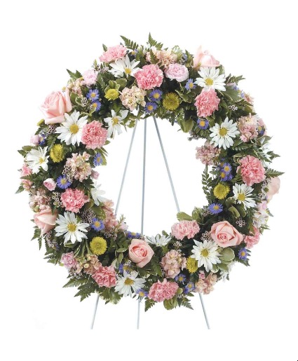 Standing Pink & White Wreath 