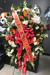 Standing Spray: White and Orange 