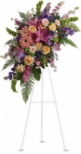 SS 2-Standing spray of mixed flowers Flowers and colors may vary, also available in other sizes