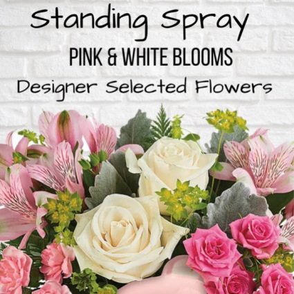 Standing Spray-Pink & White
