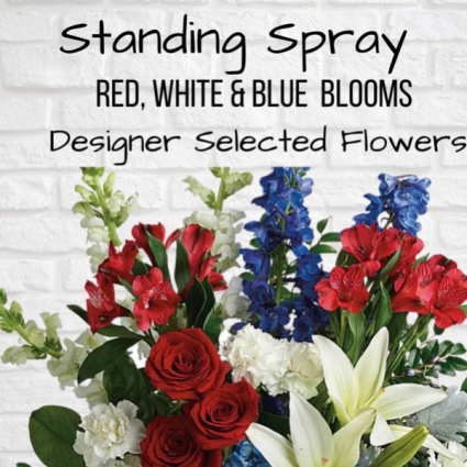 Standing Spray-Red, White & Blue