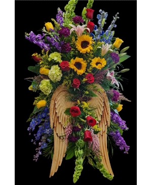 Standing Spray with Angel Wings  