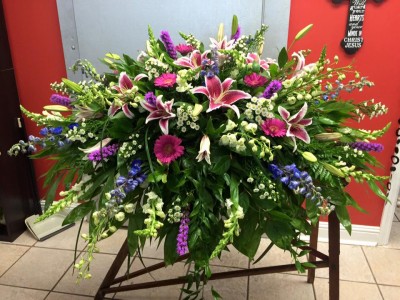 Stargazer Tribute Casket Arrangement
