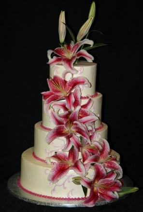 Stargazer Wedding Cake Cake Flowers