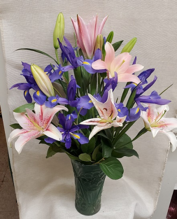 Stargazers & Iris Bouquet in Croton On Hudson, NY | Marshall's at Cooke's Flowers