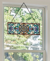 Starla Rectangular Stained Glass Pub Window Panel Stained Glass