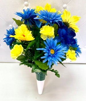 STARRY NIGHT CEMETERY CONE  SILK BOUQUET