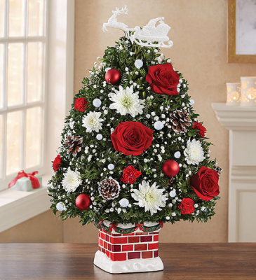 Starry Night Holiday Tree Hand Made In Re-Usable Ceramic Chimney