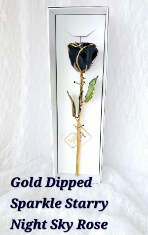 Starry Night Sparkle Gold Rose 
