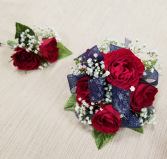 Starry Night Wrist corsage and boutonniere