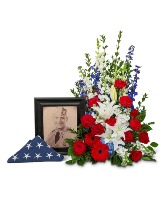 Stars and Stripes Forever Photo Tribute Sympathy Arrangement
