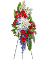 Stars and Stripes Forever Standing Spray Sympathy Arrangement