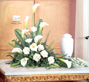 Stately Lillies Cremation Tribute  