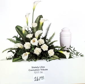 Stately Lillies Cremation Tribute  