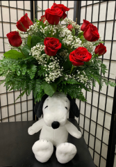 Red Roses and Snoopy  Combo 