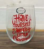 Stemless Wine Glass Christmas