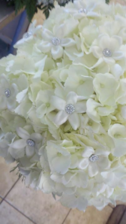 Stephanotis roses, bling  wedding bouquet 