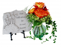 STEPPING STONE HONOR Call us for our selection of stepping stones engraved with sentiments and choose how it is decorated. We also offer heavy duty easels and garden stands for the stones.