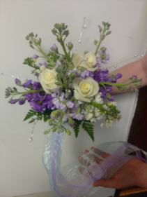 Stock and Roses Hand Tied Bouquet