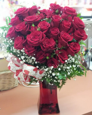 Heart FIlled with Love  Red Rose Heart Shaped Arrangement 
