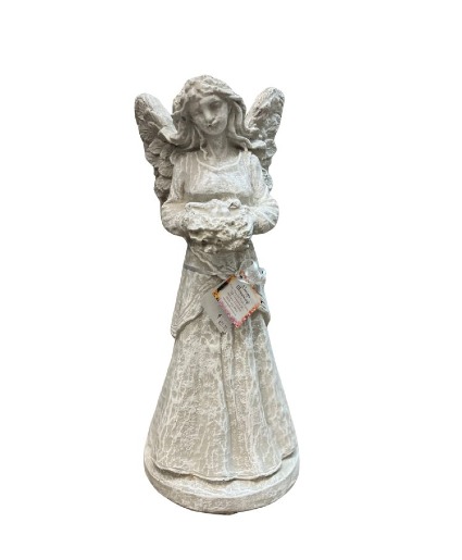 Stone Angel with Basket on back