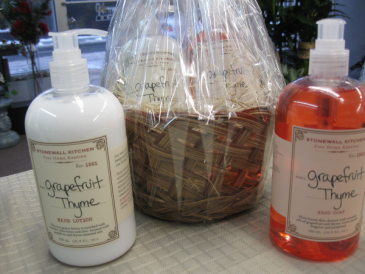Stonewall Kitchen Hand Soap and Lotion Grapefruit Thyme Gift Basket