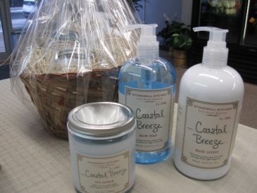 Stonewall Kitchen Hand Soap, Lotion and Candle Coastal Breeze Gift Basket