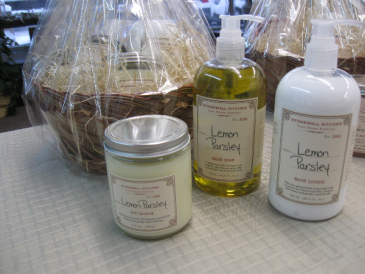 Stonewall Kitchen Hand Soap, Lotion and Candle Lemon Parsley Gift Basket
