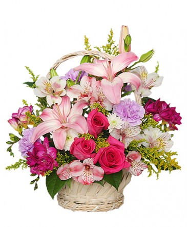 Straight From The Heart Basket Arrangement in Fitchburg, MA | CAULEY'S FLORIST & GARDEN CENTER