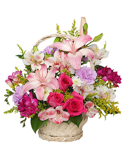 Straight From The Heart Basket Arrangement Flower Bouquet