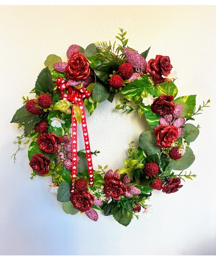 Strawberries and Roses Silk Wreath