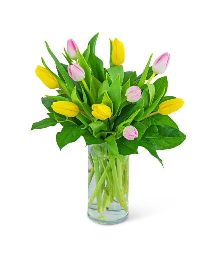 Strawberry Lemonade Tulips Flower Arrangement